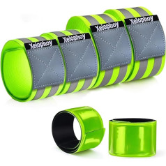 Reflective Band for Night Running Walking, 8 Pieces Premium Reflective Bands for Arm/Wrist/Ankle/Leg, High Visibility Reflective Running Gear Adjustable for Men and Women