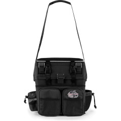 Seatbox Fishing Backpack Multi Fishing Box Seat and Tool Box with Carry Strap System - Includes 4 Plastic Boxes Colour Dark Black