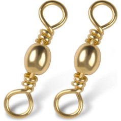 SILANON Angelfass Wirbel – 60 Stück, 100 % Kupfer, starke Angelwirbel mit massivem Ring für Salzwasser, Süßwasser, Goldfarben, Größen 1, 2, 6, 8, 10 (1#)