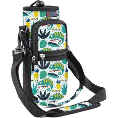 icolor Water Bottle Carrier 2.2oz 4oz Adjustable Padded Shoulder and Handle Strap Sports Sling Hiking Insulated Neoprene Wide Mouth Bottle Sleeve