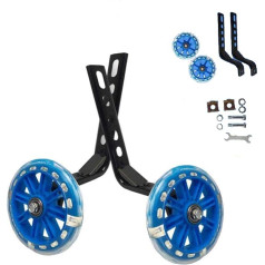 KRESSF Training Wheels, Flash Mute Switch, Bicycle Stabilizer, Mounted Kit, Compatible for Children, Boys, Girls, Bikes from 12, 14, 16, 18, 20 Inch (Blue)
