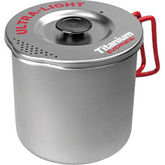 Evernew Titanium 1000 Medium Lightweight Pasta Camping Pot with Strainer Lid