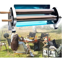 Portable Solar Grill Stove BBQ Grill Stainless Steel Stove Oven, 2.6L Solar Cooker with Large Capacity for Outdoor Picnic Camping Foldable Photoelectric Carbon Tripleuse