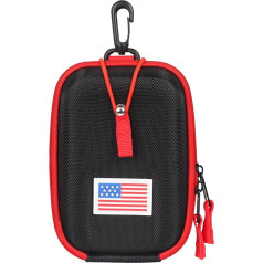CRAFTSMAN GOLF Black with Red Edge Rangefinder Case USA Flag Hard Case for Gogogo, Tectectec Callaway, Universal Rangefinder Carry Bag, Updated Black with Red Trim