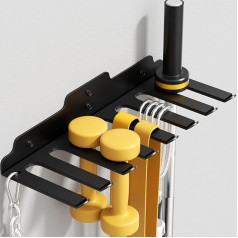 JNIHEEP Storage Rack with Protective Pads, Resistance Bands Storage, Hanger, Wall Mount, Multipurpose, Heavy Duty, for Exercise Bands, Barbells