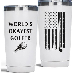 World's Okayest Golfer Tumbler USA Flag 20oz