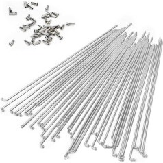 BaveL 36 Stück 14G silberne Fahrrad-Stahlspeichen (70 mm-200 mm) mit Kupferkappe, 36 Stück, Mountainbike-Speichen, für MTB, E-Bike, Citybikes, Ersatz-/Reparaturspeichen