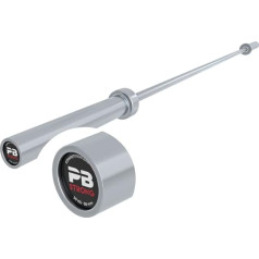 PERFORMBETTER+ PB Strong competition barbell bar, Olympia barbell bar for strength training, 220/201 cm, 20/15 kg, 50 mm bore with knurled grip surface