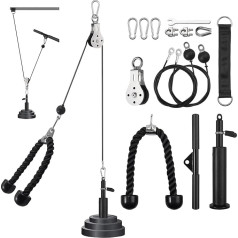 VINTEAM Lat Pull Forearm Trainer Set, Fitness Arm Trainer Cable Pull Lat, Tower Forearm Trainer Lat Pull, Handle Pulley System, Arm Strength Training, Wrist Trainer for Home Gym, Workout
