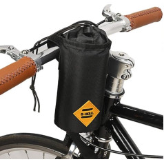 VOANZO Bicycle Water Bottle Holder Bag, Insulated Bicycle Bag with Sturdy Triangular Bike Frame and Handlebar Attachment Design for Bicycle Accessories 170 x 80 x 80 mm (Black)