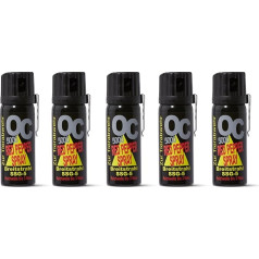 Pfefferspray OC 5000 Breitstrahl 40 ml 50 ml 63 ml - mit Metallclip - EXTRA STARK - zur Selbstverteidigung hochwertiges KO Spray mit Federdeckel - 3 Meter Reichweite