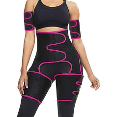 Reshe 4 in 1 Women High Waist Arm Thigh Drop Sweat Band Weight Loss Waist Trimmer Plus Size