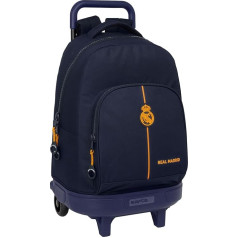Safta Real Madrid 2nd Team 24/25 Large Backpack with Wheels, Compact, Removable, Ideal for Children of Different Ages Comfortable and Versatile, Quality and Durability, 33 x 22 x, navy, Casual