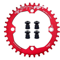 FIFTY-FIFTY Round 104BCD Chainring, 30T 32T 34T 36T Narrow Wide Mountain Bike Chainring, Single Chainring for 9/10/11 Speed with 4 Aluminium Chainring Bolts for MTB