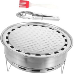 BESPORTBLE 2 Sets Tragbare Grillmatten Camp Broil Grillen Holzkohle Raucher Grill Kochgeschirr Kleiner Holzkohlegrill Grills Herd Rack Ofen Toaster Netze Silberfarbener