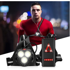 DAWINSIE Sports Running Light, Rechargeable USB LED Running Lamp, Waterproof Outdoor Sports, Running Lamp, Lightweight Lamp for Running for Jogging, Fishing, Camping (Black), (XD-3H)