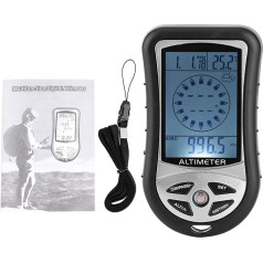 Portable Compass, Multifunctional Electronic Weather Forecast Altimeter, Altitude Barometer, Multifunctional Meter, Portable Wall Height Meter for Outdoor Hiking