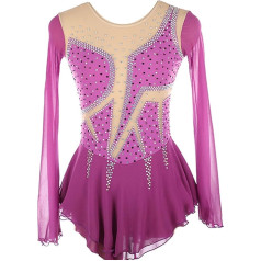 ZSWXF Figure Skating Dress for Girls and Women, Ice Skating Dress, Competition Figure Skating Dress with Rhinestones, Ballet Dance Wear