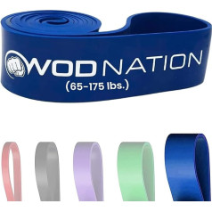 WOD Nation Pull Up Support Band - Best for Pull Up Support, Pull Ups, Resistance Bands, Exercises, Stretching, Mobility Work and Serious Fitness - Good for Crossfit - 41 Inch Straps