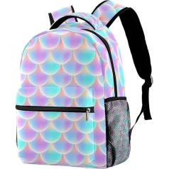 Leisure Campus Reiserucksäcke, Sea Mermaid Scale Pattern Taschen mit Flaschenhalter für Mädchen Jungen