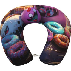 Zhuanyun Reisekissen mit Donuts-Druck, klassisch, bequem, Memory-Schaum, Reisekissen, Kopfstütze, weiches Kissen