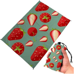 GZE-KODJFKPO Beach Blanket - Lightweight and Portable, Soft and Durable, Sand-Free Beach Mat, for Travel, Camping, Hiking, Picnic (Strawberries)