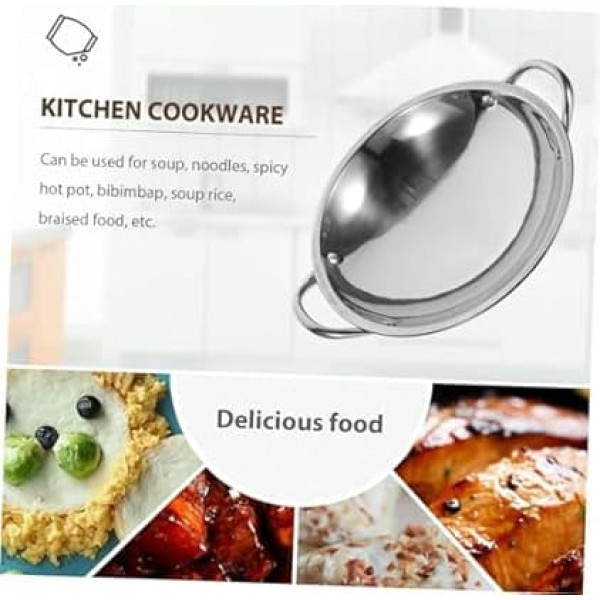 Camping Cookware Outdoor Cookware Wok for Stove Steel Pot Soup Pot Household Pan Drying Pot Cooking Tool Korean Pot Camping Casserole Pot Stainless Steel Rou