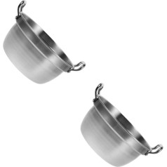 BESPORTBLE 2 x Camping Pan Quick Heating Noodle Pot Korean Pot Rament Pot for Stove Ramen Pot for Eggs Ramen Pot Korea Ramen Cooking Pot Ramen Pan Stainless Steel Silver
