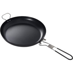 BESPORTBLE Cast Iron Pan with Foldable Handle 9 Inch Iron Grill Pan Non-Stick Frying Pan Outdoor Frying Pan Camping Frying Pan Cookware for Indoor Outdoor Steak Fish