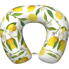 DEXNEL Fresh Tropical Lemons Flugzeug-Reisekissen, Memory-Schaum-Kissen, geeignet für Flugzeug, Schlafen, Reisen