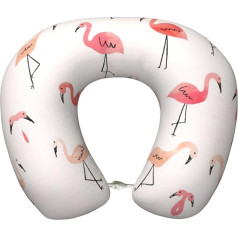 UVBDF Flamingo Ergonomisches Reise-Nackenkissen aus Memory-Schaum, verbessertes Flugzeug-Reisekissen für alle Schlafpositionen