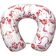 UVBDF Flamingos Ergonomisches Reise-Nackenkissen aus Memory-Schaum, verbessertes Flugzeug-Reisekissen für alle Schlafpositionen