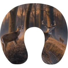 YKUDBN Travel Pillow, Natural Wild Animal Deer, 1 Print, U-Shape Travel Pillow, Neck Pillow, Travel Neck Pillow, Portable Pillow, Versatile Travel Pillow