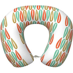 UVBDF Mid-Century Moderner Stil, ergonomisches Reise-Nackenkissen aus Memory-Schaum, verbessertes Flugzeug-Reisekissen für alle Schlafpositionen