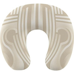 Reisekissen Nackenstütze, Memory-Schaum, U-förmiges Kissen, weich, bequem, Reise-Nackenkissen, weiße Geometrie, Schlafruhekissen, Reisezubehör für Flugzeug, Auto, Büro