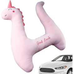 BUNIQ Kinderreisekissen - H-förmiges Reisekissen für Kinder, süßer rosa Unicon-St - Atmungsaktives Kinder-Flugzeugkissen, weiche Nackenkissen zum Schlafen, Reisen für Auto, Kinder, Komfort