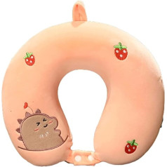 U Shaped Elastic Travel Pillow Neck Pillow, Car Seat Sleeping for Travel, Headrest Airplane Pillow for Boys Girls Cartoon Neck Support Pillow Travel Car Airplane Train (C) (Color : Solid Color)