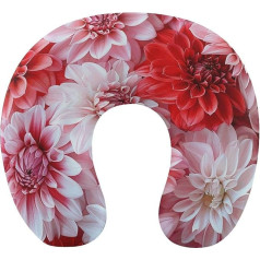 NQLYRE Memory Foam Pillow U-Shape Neck Pillow Outdoor Vibrant Blooming Flowers Printed Pillow Travel Pillow Sleeping Side Sleeper Pillow Suitable for Airplanes Trains Cars Style