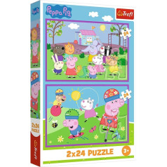 Puzle 2x24 gabaliņi Peppa Pig rotaļu laukumā