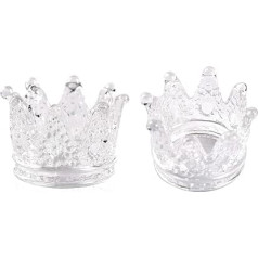 KADS Pack of 2 Crown Nair Art Acrylic Liquid Powder Glass Dappen Bowl Glass Cup Nails Art Pen Holder Nail Dappen Bowl Nail Crystal Bowl Glass Crystal Cup for Acrylic Liquid Powder