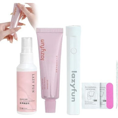 Lazyfun Nail Glue, Lazy Fun Nail Glue for False Nail, Multifunctional Nail Tools Nail Gel, Lazyfun Value Set Solid Nail Glue, Soft Gel Nail Glue, Quick Drying (Set E)