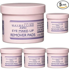 Maybelline Jade Eye Make-Up Remover Pads, Also for Waterproof Make-Up, Pack of 50 (Pack of 5)