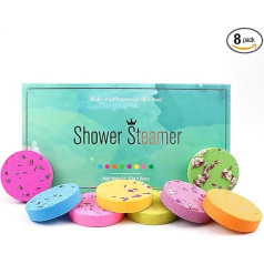 Welhammsae Shower Bombs Set, 8 Pieces with 8 Fragrances, Shower Steamers Aromatherapy Bath Bombs, Self-Care Spa Relaxation, for Women, Men, Mum, Dad, Lavender, Mint, Lemon, Rose, Watermelon
