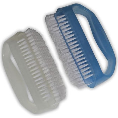 Condello Casa Nail Brushes x 2 for Cleaning Hands, Fingers, Feet and Toes with Cuticle Remover, Small Hand Brush Cleaner with Handle, Nail Brush with Soft Bristles, Nail Brush Cleaner
