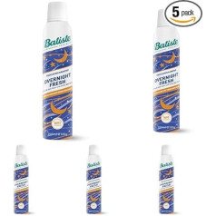 Batiste Overnight Fresh Dry Shampoo 200 ml, Dry Shampoo for Refreshing and Styling Hair, Hair Styling Spray without Rinsing, Overnight Hair Cleaning (Pack of 5)