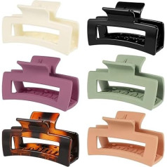 FANTESI 6 Pieces Large Hair Clips, Large Non-Slip Hair Clips, Matte Pine Clips for Women and Girls