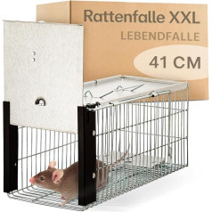 XXL Live Trap for Rats, Dormouses and Rodents - Extra Large 41 cm - Reusable - Ready to Use