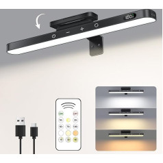 WILLED Wireless Picture Lighting, 5 W Picture Light, Battery with Remote Control, Picture Lamp with 3 Colour Temperatures, Picture Lighting Wall, Wireless, Dimmable LED Dart Lighting with Timer, Black