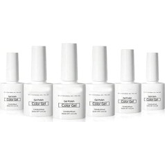 6-Farben-Nagelkunst-Gel-Lack, Langlebig, Verhindert Risse, Nagellack- für den Heimgebrauch Im Salon, Gel-Nagelkleber-Starter-Set Ist für Alle Jahreszeiten Geeignet