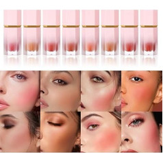 Cheek Gel Cream Liquid Blush, Soft, Lightweight, Breathable Feel, Long-Lasting, Smudge-Proof, Natural Looking, Skin Tint Blush Makeup (Set)